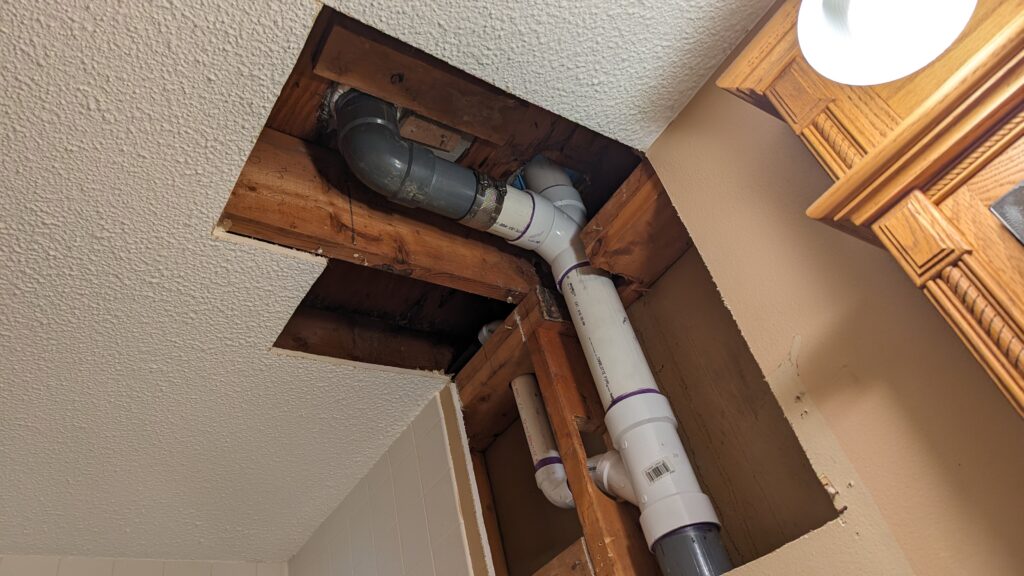 ap plumbing customer's complicated bathroom stack repair completed